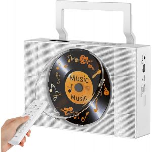 Lecteur Cd Avec Radio: Lecteur Cd Bluetooth Avec Poignée, Haut-Parleurs, Écran Télécommande Compatible Avec La Lecture En Boucle Lecture Aux 3,5 Mm Prise Casque Radio Fm Usb Type-C Lecteur Mp3 - Neuf