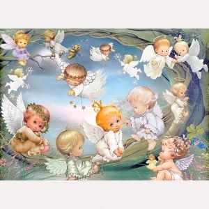 Ayuhr-5d Diamond Painting Diy Kits Ange, Herbe De Guirlande Broderie Diamant Kits De Broderie Au Point De Croix Strass Rond Résine Peinture Décor À La Maison, (30x40 Cm) - Neuf