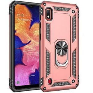 Kal-Coque Samsung Galaxy A10, Avec Anneau Support, Coque Etui Housse Galaxy A10 Antichoc Militaire [Tough Armor] Heavy Duty Shock Proof Protective Housse Pour Galaxy A10- Rose Or - Neuf