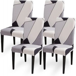 Housse De Chaise,Housse De Chaise Salle À Manger Extensible 4 Pièces,Amovible Lavable Décoration Housse Pour Chaise Chaises Protecteur Pour Maison,Cuisine,Mariage,Hôtel,Restaurant,Banquet.[T87] - Neuf
