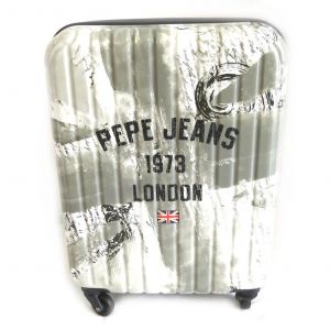 Promotion ! Valise Abs 'pepe Jeans' Gris - Union Jack (London) 55 Cm - Neuf