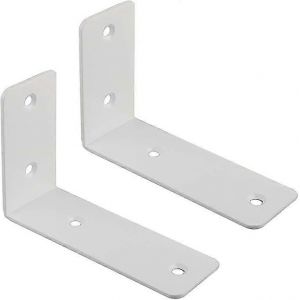 Support d'&eacute;tag&egrave;re murale, support d'&eacute;tag&egrave;re flottant avec finition en acier inoxydable, support d'angle pour &eacute;tag&egrave;re murale &agrave; suspendre avec vis, 2 pi&egrave;ces (12,5 cm, brillant) - Neuf