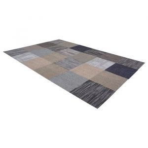 Dalle De Moquette R&eacute;utilisable-Duoku-50 X 50 Cm-Lot De 24-Couvrant 6 &iquest;-Epaisseur 6 Mm-&Agrave; Poils Ras-Multicolore - Neuf