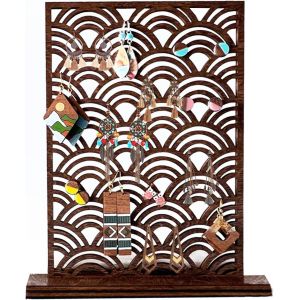 Vague En Bois Rangement Bijoux Pour Boucles D'oreilles, Porte Bijoux Et Boucles D'oreilles, Presentoir Bijoux, Présentoir Boucles D'oreilles 100 Emplacements Pour Femmes Filles Montage Facile - Neuf