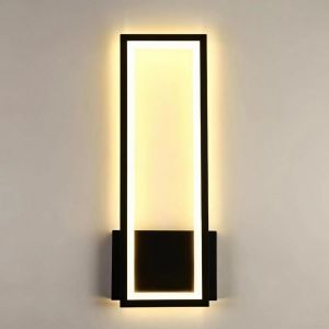 Applique Murale Int&eacute;rieur Led, 16w Moderne Lampe Murale En Acrylique, Noir Luminaire Mural Interieur Pour Salon Chambre Couloir Escalier, Blanc Chaud 3000k - Neuf