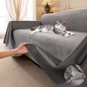 Subzonal-Protection Canap&eacute; Chat, Anti Griffe Chat Canap&eacute;, Couvre Canap&eacute; 3 Place Doux Et Confortable, Protege Canape Impermeable & Antid&eacute;rapante, Couvre Canap&eacute; Pour Chiens Chats Animaux, Gris, 340x180 - Neuf