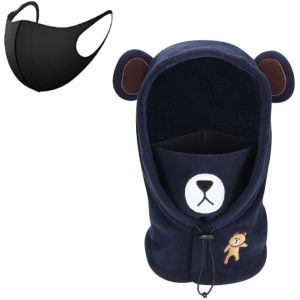Cagoule Enfants Filles Garçons 3 En 1 Bonnet+ Tour De Cou + Masque Chapeau D'hiver Epais Chaud Anti-Vent Capuche Confortable Mignon Motif D'animaux Pour Cyclisme Vélo Sports En Plein Air.[I1116] - Neuf