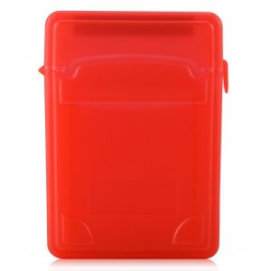 Boitier de protection antichoc pour disque dur/SSD 2,5 pouces, boitier de rangement avec etiquette antistatique, rouge - Neuf
