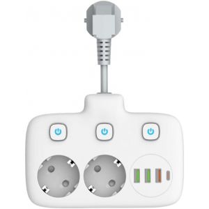 Ytfhg-Multiprise Avec Usb, 6 En 1 Multiprise Avec Interrupteur Et Usb, Multi Prise Électrique Pour Bureau, Maison, Voyage - Neuf
