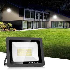 100w Projecteur Led Extérieur, 10000lm Spot Led 144leds Eclairage Exterieur Ip65 Etanche, Projecteur Lumière Led 6500k Éclairage Mural D'extérieur Pour Jardin, Patio, Garage, Entrée - Neuf
