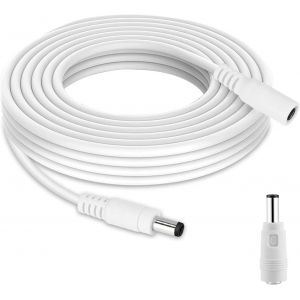 Rallonge électrique CC de 5 mètres pour AVM Fritz!Box 7590/7580/7582/7560/3490/6590/6490/6430/4040/4020-Rallonge d'alimentation 5,5 mm x 2,5 mm-Compatible avec Telekom Speedport Smart - Neuf