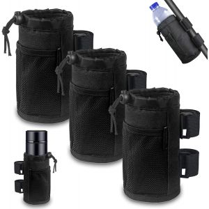 Lot De 3 Porte Bouteille Velo,Porte Gourde Velo Sans Vis,Porte Gourde Vtt,Porte Bidon Avec Poche En Filet Et Fermeture À Cordon Pour Buggy Fauteuils Roulants Vélos D'enfants Poussettes - Neuf