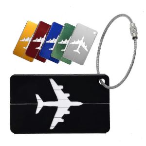 Étiquettes De Bagages Pour Valises,6 Étiquettes De Bagages Étiquettes De Valise En Alliage D'aluminium Avec Boucle En Acier (Couleur Aléatoire) - Neuf
