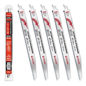 Lames de scie alternative à dents japonaises à trois tranchants 300 mm, lames de scie à bois à dents rectifiées Fleam 8 TPI pour l'élagage des arbres, la coupe du bois/du bois humide, 5 pièces - Neuf