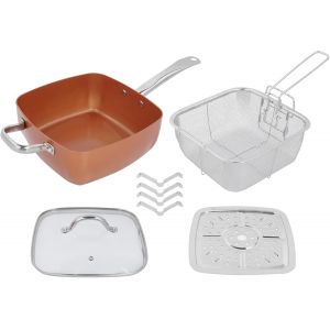 Jexnovashop-4 Pi&egrave;ces Ensemble Po&ecirc;le &Agrave; Frire Carr&eacute;e Po&ecirc;le Multifonctionnelle Casserole Antiadh&eacute;sive Omelette Po&ecirc;le Outil De Cuisine Avec Poign&eacute;e Pour La Cuisine Domestique - Neuf