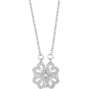 Kal-Collier Coeur Pour Femme Pendentif Tr&egrave;fle &Agrave; Quatre Feuilles Amour Bijoux Plaqu&eacute; Or Acier Inoxydable D'amour Cha&icirc;ne Pour Saint Valentin No&euml;l Anniversaire Cadeau - Neuf