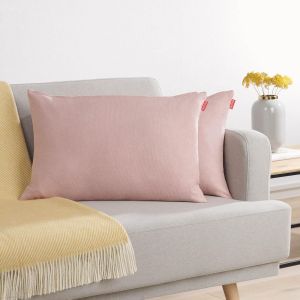 CAUC-Housse de Coussin 40x60 cm canape - Lot de 2 - Housse Coussin 40x60 cm en Chenille Douce avec Fermeture &eacute;claire cach&eacute;e - Protection d&eacute;corative certifi&eacute;e Oeko-Tex - Lavage Facile - en Rose - Neuf