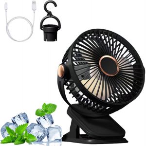 KALANKA-Ventilateur Usb Silencieux,Ventilateur Bureau,Mini Ventilateur 5 Vitesses, Rotation 360°,Petit Ventilateur,Ventilateur Mouche Table,Susceptible D'êTre Accroché,Pour Bureau/Maison/Camping - Neuf