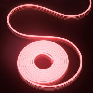 5m Ruban Led 12v Flexible Bande Led Néon Lumière Rouge Étanche Ip65 120 Leds/M Pour Intérieur/Extérieur Décoration(Non Inclus Adaptateur Secteur) - Neuf
