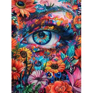Ayuhr-5d Diamond Painting Kits ?il, Diy Peinture Avec Diamant Art Fleurs Cristal Diamant Broderie Peintures Arts Artisanat Pour Home Office Décoration Murale 30x40 Cm - Neuf