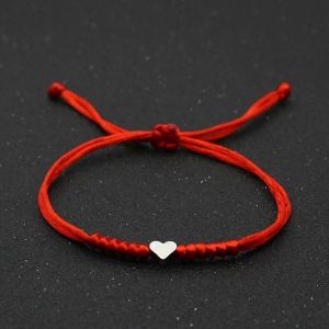 1pcs Amour Bracelet Fil Rouge Bracelet Couple Tissé À La Main Réglable Corde Rouge Bracelet Bijoux Pour Couples Soeurs Et Amis - Neuf