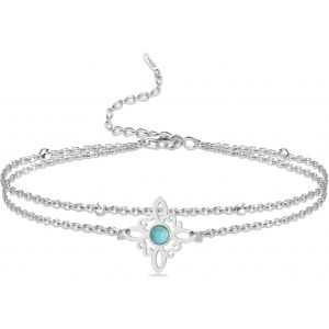 Kalsw-Sorcières Noeud Bracelet En Acier Inoxydable Noeud Magique Bracelet En Couches Noeud Celtique Bracelet À Breloques Pour Les Femmes Wiccan Symbole Bijoux - Neuf