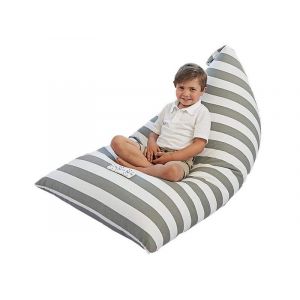 Sac de rangement et chaise longue pour peluches &iquest; Rayures grises, grande capacit&eacute;, toile r&eacute;sistante, 127 x 75 x 75 cm - Neuf