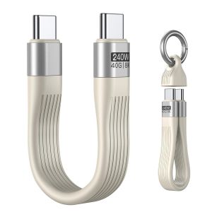 APT-PD Câble USB C court 240 W/USB 4.0 Câble court USB C/transfert de données 40 Gbit/s, affichage vidéo 8K 60 Hz, Thunderbolt 3/4 pour 1Phone16/15, Ma-Book/1Pad Series, Samsung Galaxy, Android - Neuf