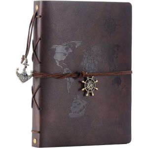 Kalanka-Album Scrapbooking, Voyage Album Photo En Cuir Carte Du Monde Vintage Bricolage Auto-Adhésif Photo Livre Rétro Spéciales Cadeaux D'anniversaire De Saint-Valentin Pour Le Père Copain - Neuf