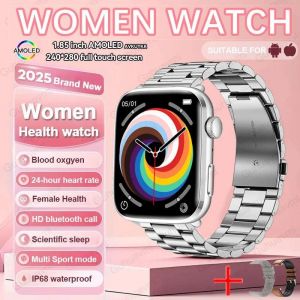 2025 Nouvelle Montre Nfc Smat Femmes 1.85 Pouces Pression Art&eacute;rielle Fr&eacute;quence Cardiaque Bluetooth Appel Femme Sant&eacute; Montres Intelligentes Dames Pour Huawei Ios.Sliver Steel 2A.Nfc - Neuf