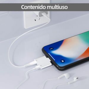 Adaptateur Jack Double Lightning Audio Chargeur 2 En 1 (2 Pack) Pour Iphone 14 13 Pro Max &Eacute;couteurs Pour Apple Auxiliaire C&acirc;ble Pour Ipad Voiture Aux Microphone Accessoires Lightning Casque - Neuf