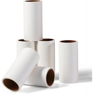 Jgd-Rouleau Adhesif Vetement Recharges 6 Rouleaux,Total 360 Feuilles Rouleau Poils Animaux Tr&egrave;s Collant,Recharge Brosse Anti Poils Animaux Pour V&ecirc;tements,Lit,Tapis,Poils D'animaux Chats/Chiens - Neuf