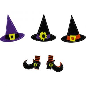 Sticker En Feutrine Sorci&egrave;re Halloween 15 Pi&egrave;ces - Neuf