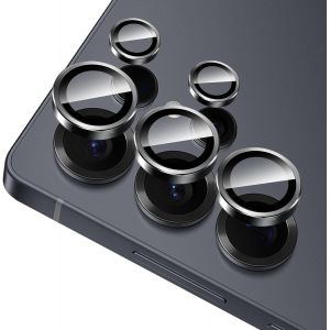 Cam&iquest;&iquest;ra Arri&iquest;&iquest;re Protecteur pour Samsung Galaxy S25 Ultra, Couverture Anneau Alliage Aluminium en Verre Tremp&iquest;&iquest; 9H, Protection Individuelle, Noir, Protector Cam&iquest;&iquest;ra pour Tout Coque - Neuf