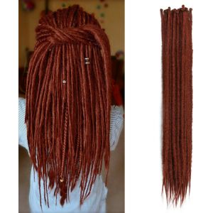 Ershi-24 Pouces 20 Brins/Paquet Extensions De Dreadlocks Synthétiques Minces 0,6 Cm Cheveux Tressés Au Crochet Dreads Douces Dread[2 - Neuf
