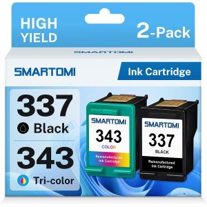 ASFASFq-SMARTOMI 337 343 Cartouches compatibles avec HP 337 343 XL Cartouches d'encre pour HP DeskJet 5940 6940 6980 D4160, PhotoSmart 2570 2575 8030 C4180 C4190 D5160, OfficeJet H470 6310 6315 K7100 - Neuf