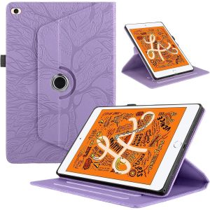 Kal-Coque Pour Ipad Mini 5/4/3/2/1 (7,9 Pouces, Mod&egrave;le 2019/2015/2014/2013/2012), Etui Premium Cuir Pu Rotatif &Agrave; 360 Antichoc Degr&eacute;s Flip Case Cover Fonction Support Housse - Violet - Neuf