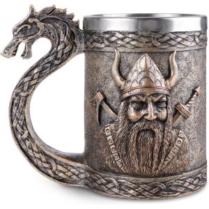 Chope &Agrave; Bi&egrave;re Drakkar Avec Insert En Acier Inoxydable, Gobelet Viking Nordique, Cadeau Pour Homme, Collections, F&ecirc;te Des P&egrave;res, F&ecirc;te De La Bi&egrave;re(Style 1) - Neuf