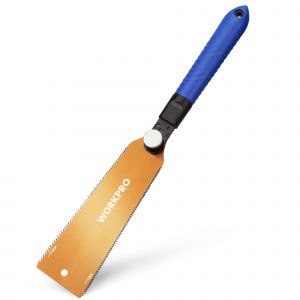 Scie Japonaise 210 mm, Scie a Main a Double Tranchant de 7-9/18 TPI, Scie a Traction avec Poignee Ergonomique en Hetre, Lame Flexible Remplacable SK5, Scie Japonaise Menuisier pour bois WORKPRO - Neuf