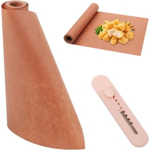 Letnerny-Papier De Boucherie Rose, 30cm X 10m Papier Cuisson Rouleau Bbq Avec Coupe-Papier, Rouleau De Papier De Boucherie De Luxe Imperméable Pour Gril, Fumoir, Viande De Poisson - Neuf