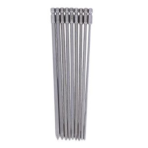 9Pcs 1/4 pouce 200mm Ph1 Ph2 magn&eacute;tique longue t&ecirc;te hexagonale tournevis embouts S2 perceuse &eacute;lectrique Power Driver - Neuf