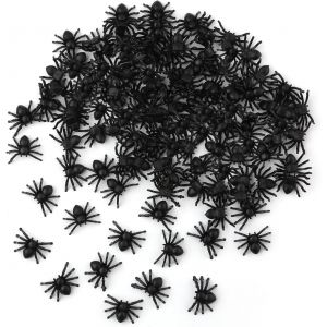 CAUC-100pcs Araign&eacute;e R&eacute;alist d'Halloween, Araign&eacute;e Plastique Araign&eacute;e Farce Effrayante Noire Araign&eacute;e Jouet Halloween Araign&eacute;e D&eacute;corations pour F&ecirc;tes d'Halloween Jour du Poisson F&ecirc;te &agrave; Th&egrave;me - Neuf