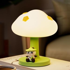 Lampe De Nuit Enfants Led-Poudre Douce Lampe Panda,Contr&ocirc;le Tactile Silicone Lampes De Nuits,3 Niveaux Variable Rechargeable Usb Mignon Lampes Panda De Nuit D&eacute;coration Chambre Enfants - Neuf