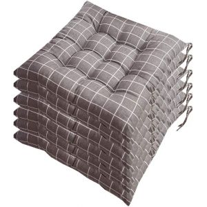 Ensemble De 6 Coussins De Chaise 40x40, Coussins D&eacute;coratifs Pour Chaises Et Jardins, 12 Motifs De Couture Diff&eacute;rents, Polyester (A) - Neuf