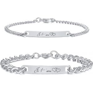Personalised Couple Bracelet-Common Gift For Lovers,Sisters,Friends,Family-Ideal For Valentine's Day,Birthday,Christmas - Neuf