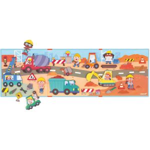 ERYI-- Magnéti'Stories Chantier - Jeu Éducatif Magnétique 30 Aimants - Jouet Enfant En Carton Fsc - Développe Imagination Et Motricité Fine - Dès 3 Ans,J05454 - Neuf