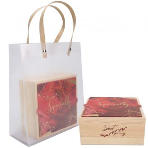 Lot De 2 Boites Cadeaux En Bois Pour Mariage, Emballage De Bonbons Exquis En Pvc, Accessoire De Fete D'anniversaire #3 - Neuf