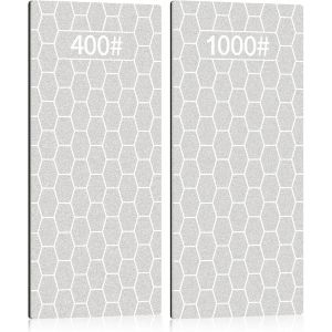 Mevronisshop-2 Pi&egrave;ces Pierre Aiguiser Couteaux, Pierre Aiguiser Surface Nid D'abeille, Plaque D'aff&ucirc;tage Diamant&eacute;e Avec Coussin Antid&eacute;rapant Couteaux Poche, Ustensiles Cuisine D'ext&eacute;rieur - Neuf