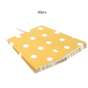HJLIAN Lot de 60 sachets de pop-corn a rayures, boites a friandises pour anniversaire d'enfant, fete cinematographique, vagues - Neuf