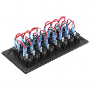 Interrupteur a bascule etanche a 3 broches, 8 positions, 12 V, 24 V, LED rouge, pour voiture, bateau - Neuf